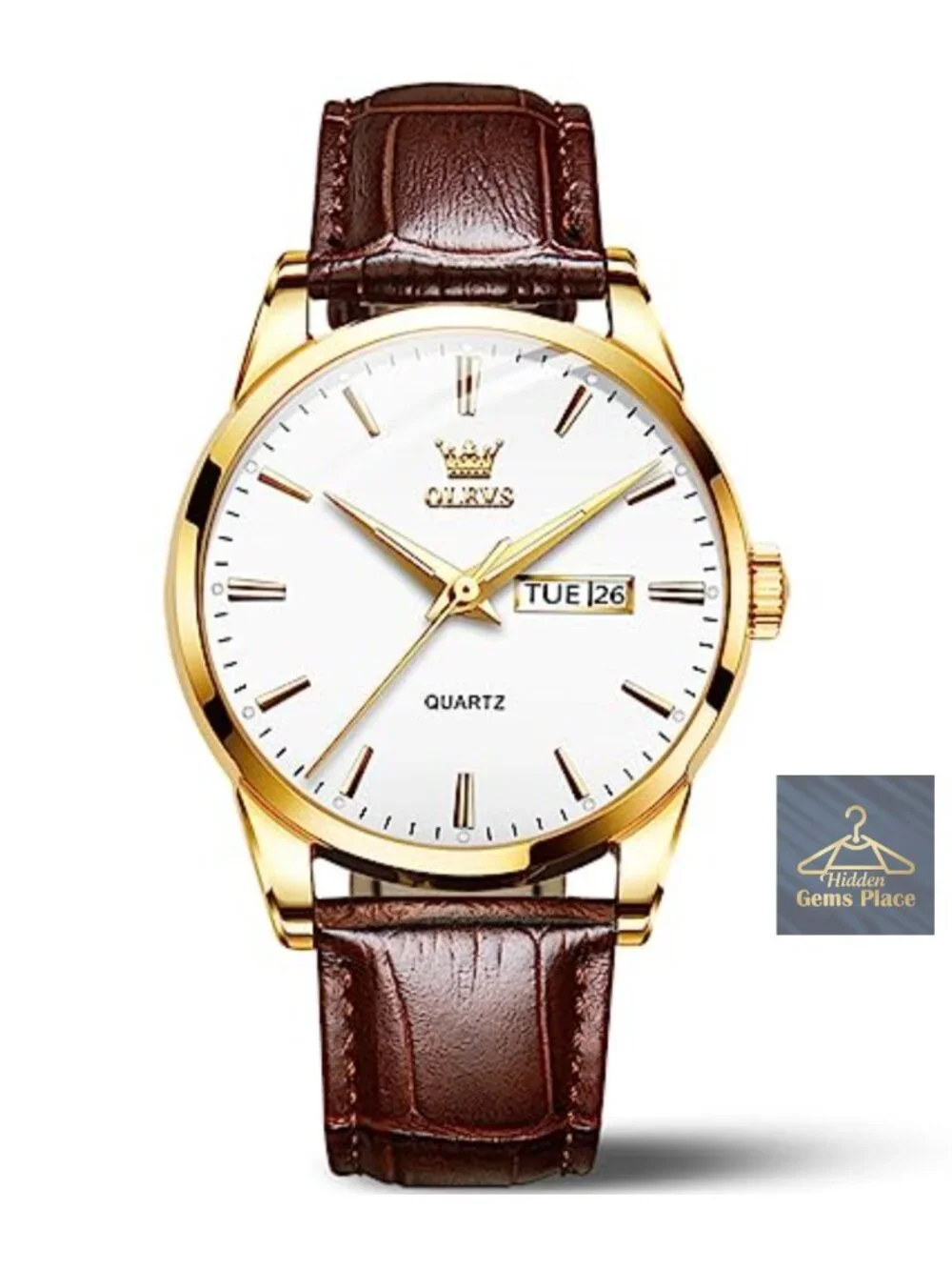 Men's Casual Quartz Watch Leather Strap Water Resistant Easy to Read